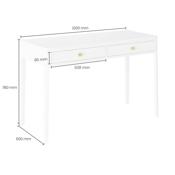 Abberley Desk White 2 Drawer