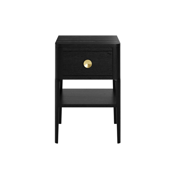 Abberley Bedside Black Oak 1 Drawer