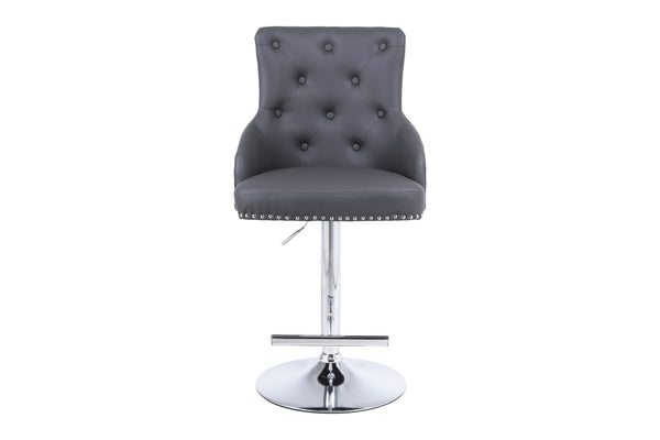 Majestic Hudson Grey Faux Leather PU Bar Stool