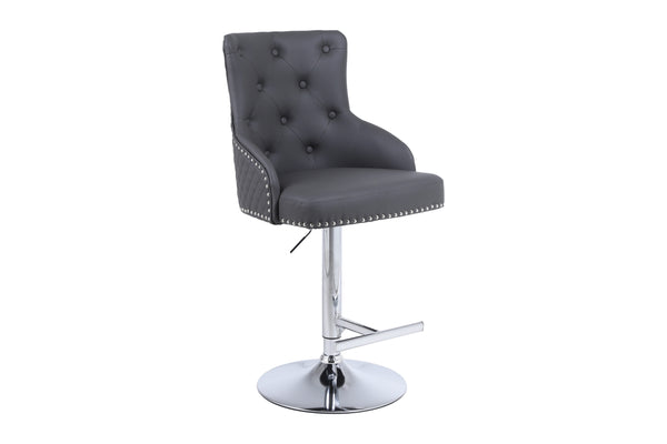 Majestic Hudson Grey Faux Leather PU Bar Stool