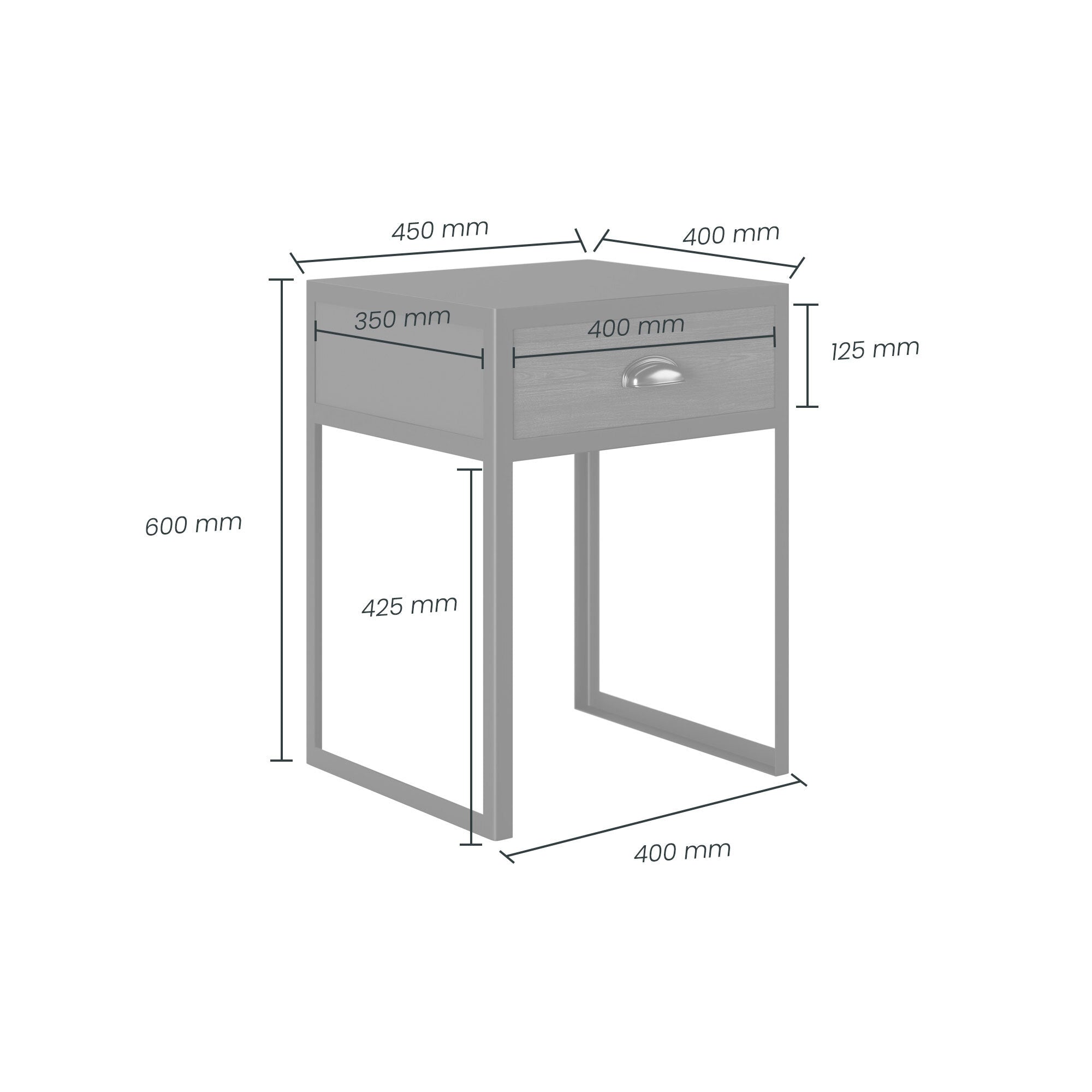 Grafton Bedside Table 1 Drawer