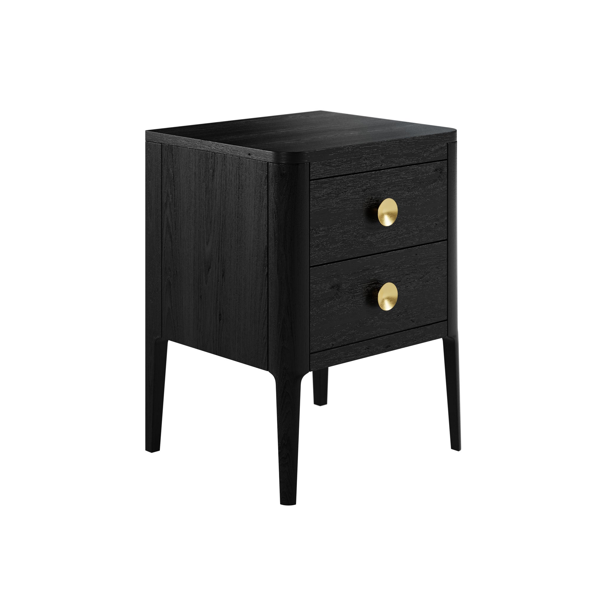 Abberley Bedside Black Oak 2 Drawers