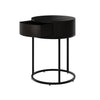 Hampton Bedside Round Wooden Black 1 Drawer