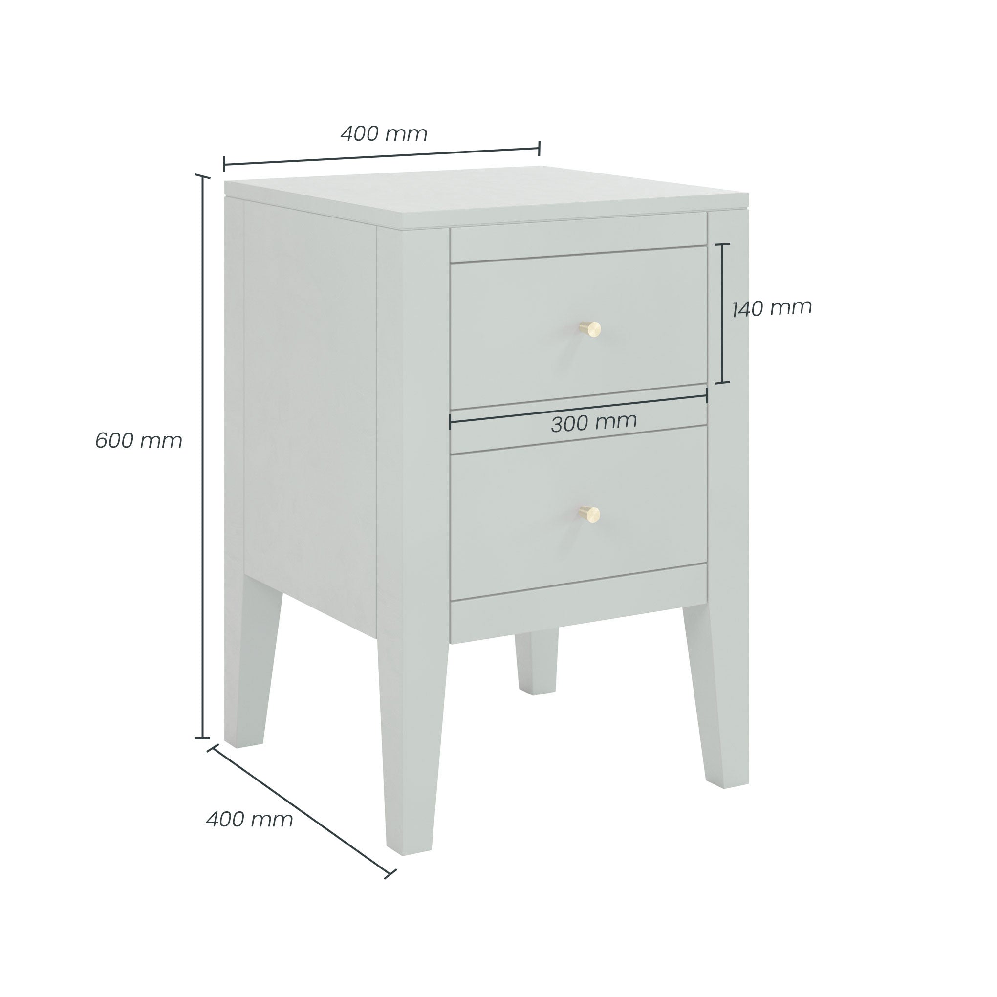 Alton Bedside Pigeon Grey 2 Drawer