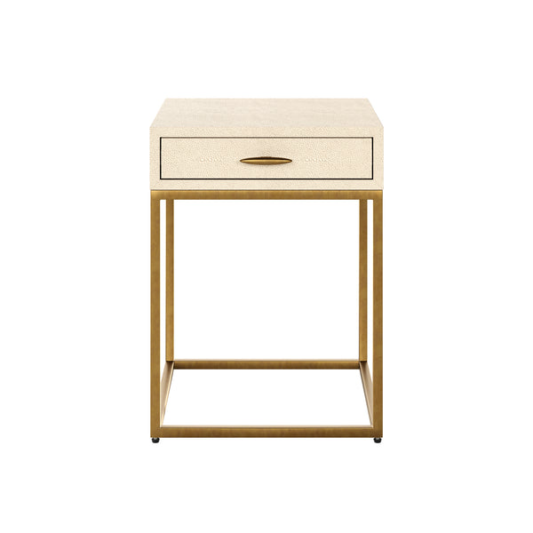 Hampton Bedside Ivory Shagreen 1 Drawer