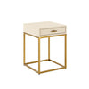 Hampton Bedside Ivory Shagreen 1 Drawer