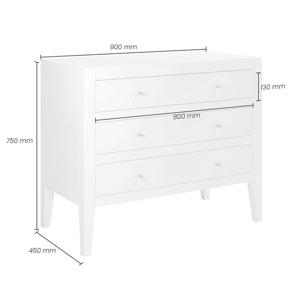 Alton Chest of 3 Drawers White