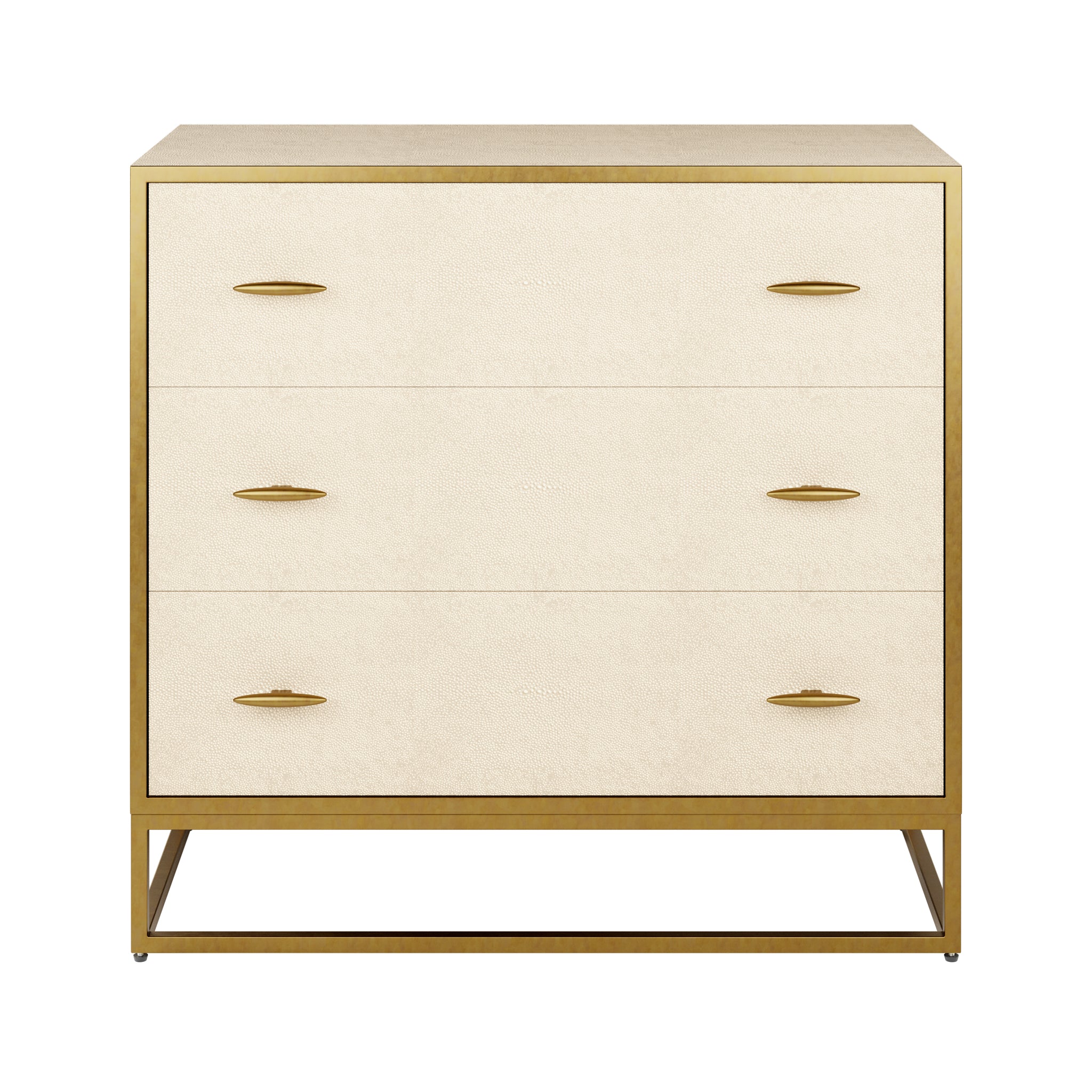 Hampton Chest of 3 Drawers Ivory Shagreen