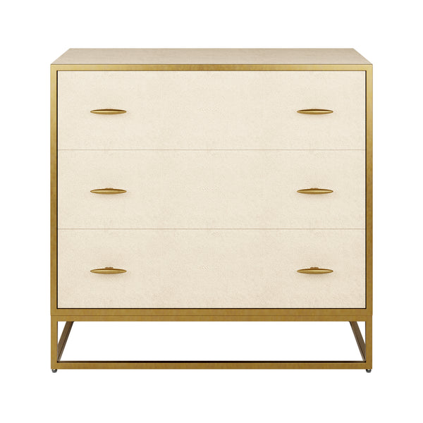 Hampton Chest of 3 Drawers Ivory Shagreen