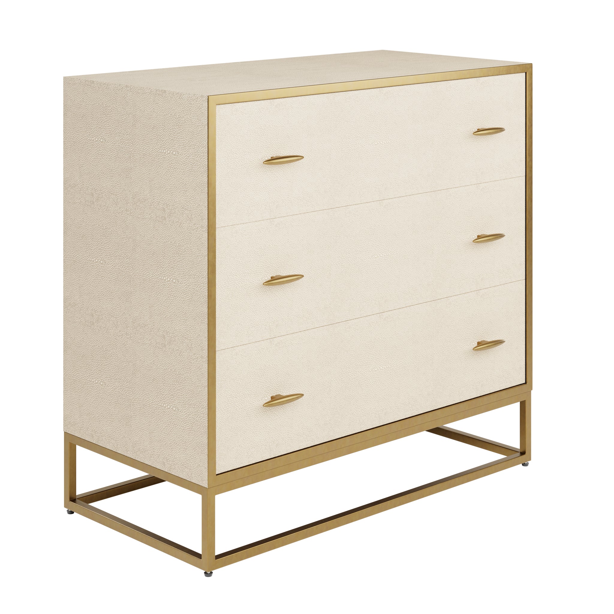 Hampton Chest of 3 Drawers Ivory Shagreen