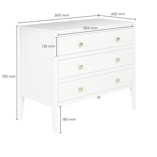 Radford Chest of 3 Drawers White