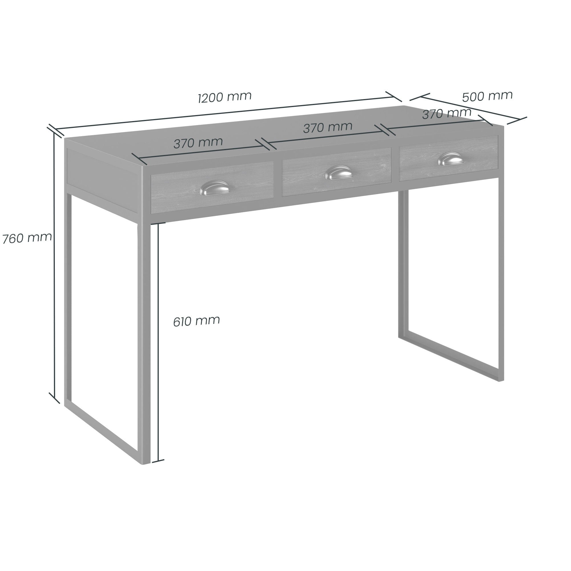 Grafton Desk Dressing Table 3 Drawer