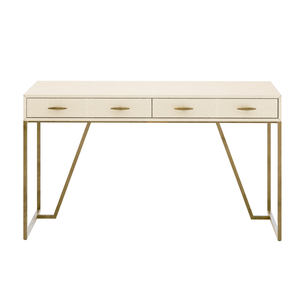 Hampton Desk Dressing Table Ivory Shagreen 2 Drawer