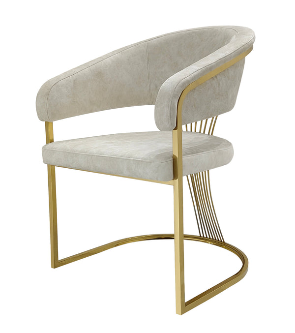 Porado Cream Gold Dining Chair