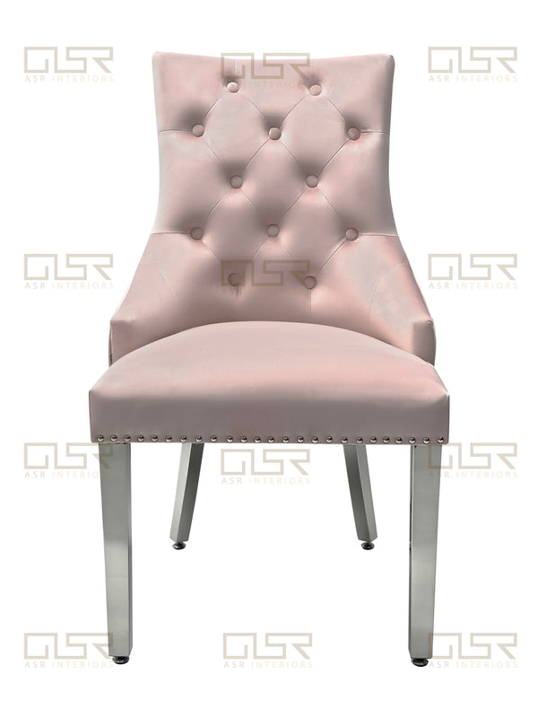 Majestic Pink Quilted Knocker Back Dining Chair