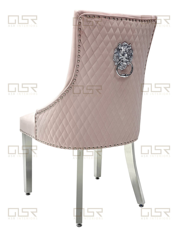 Majestic Pink Quilted Knocker Back Dining Chair