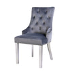 Knightsbridge Dark Grey Knocker Back Chrome Leg Dining Chair