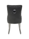 Knightsbridge Hudson Grey PU Leather Dining Chair Ring Knocker