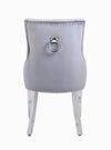 Knightsbridge Light Grey Knocker Back Chrome Leg Dining Chair