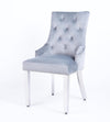 Knightsbridge Light Grey Knocker Back Chrome Leg Dining Chair