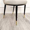 Nero 130cm Round Gold Dining Table with Pandora Gold Sintered Stone Top & Etta Beige PU Leather Dining Chair