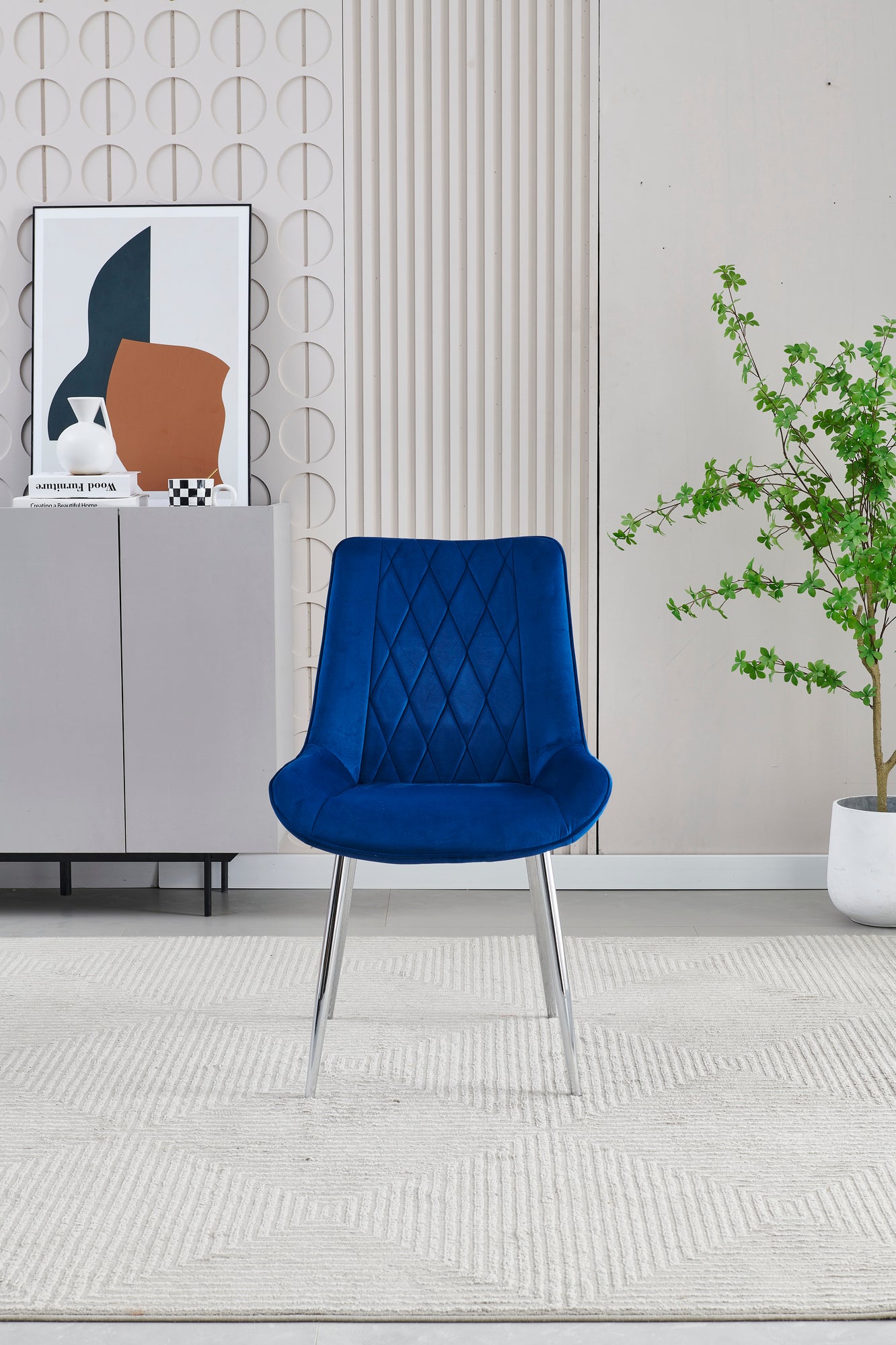 Mortiz Navy Velvet Dining Chair