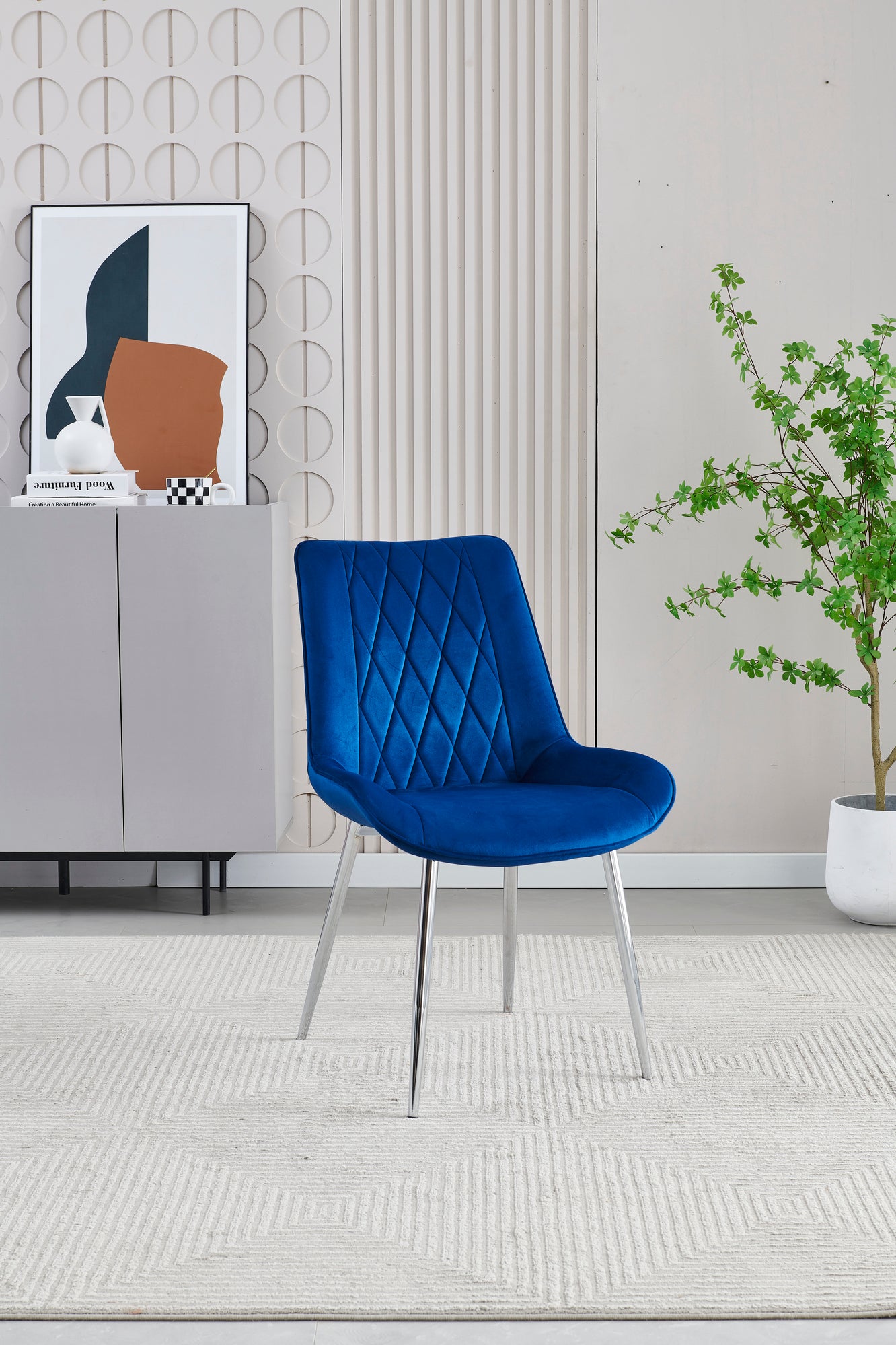 Mortiz Navy Velvet Dining Chair