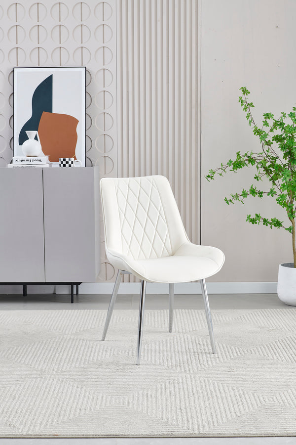 Mortiz White PU Dining Chair