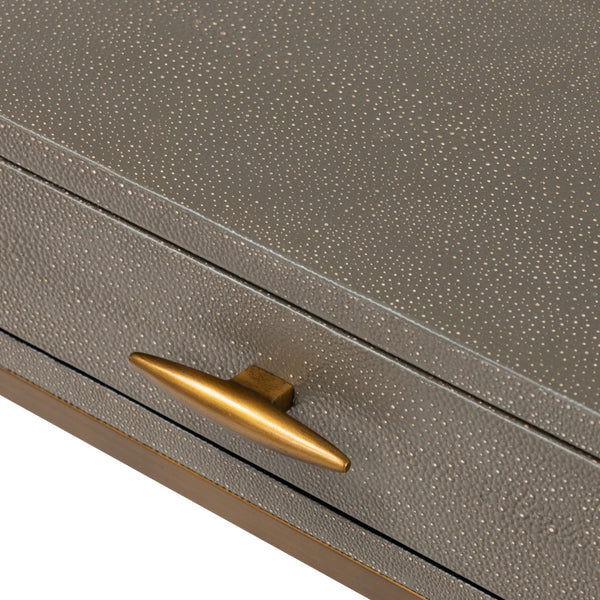 Hampton Bedside Grey Shagreen 1 Drawer