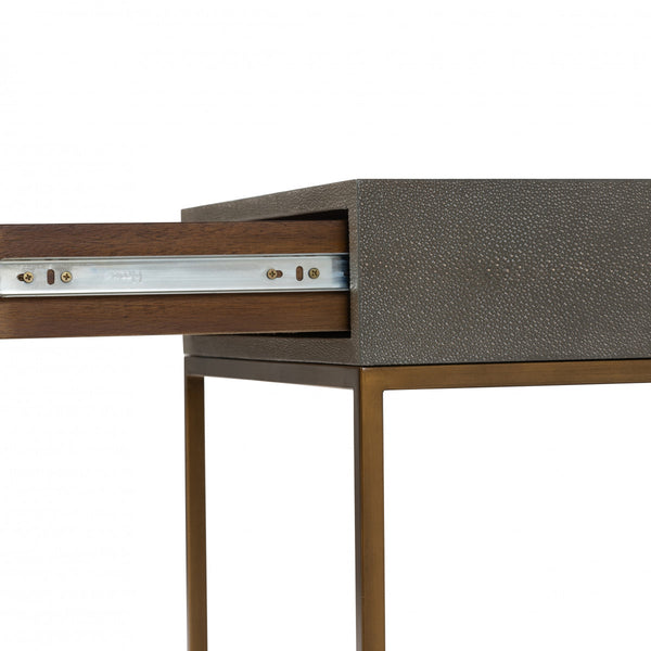 Hampton Bedside Grey Shagreen 1 Drawer