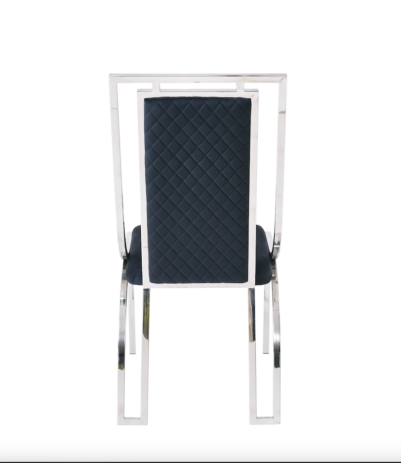 Windsor Black & Silver Dining Chair