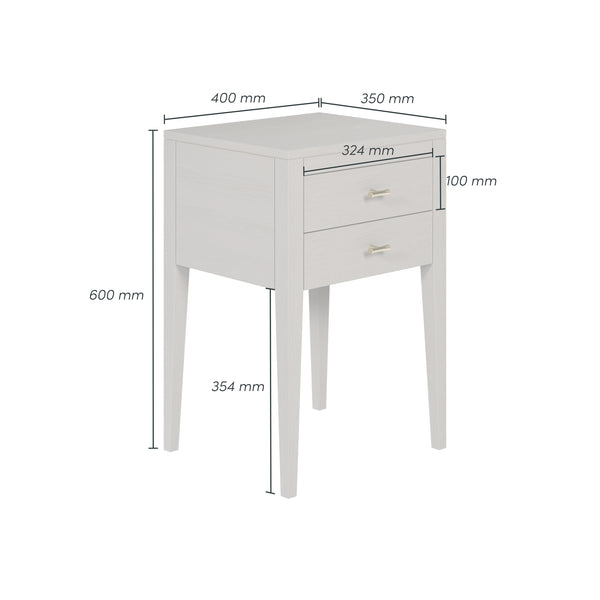 Radford Bedside Grey 2 Drawers