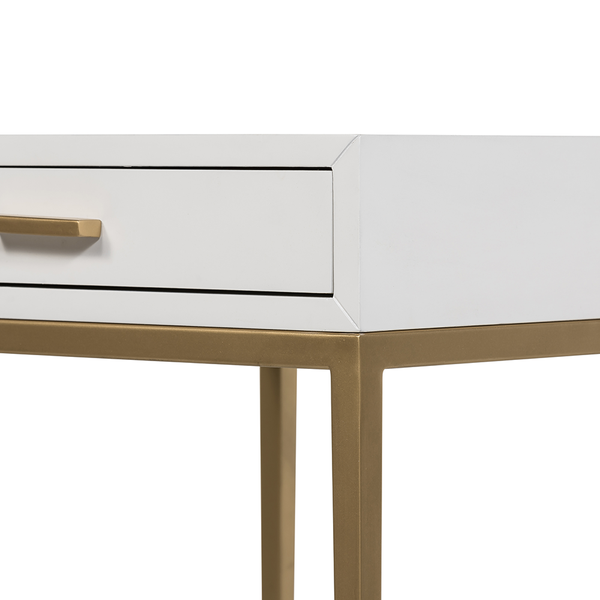 Berkeley End Table White 1 Drawer