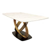 Orion Gold 180CM Dining Table with Polar White Sintered Stone Top - AR Furnishings