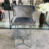 Osaka Grey Quilted Bar Stool - AR Furnishings