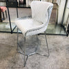 Osaka Silver Crushed Quilted Bar Stool - AR Furnishings