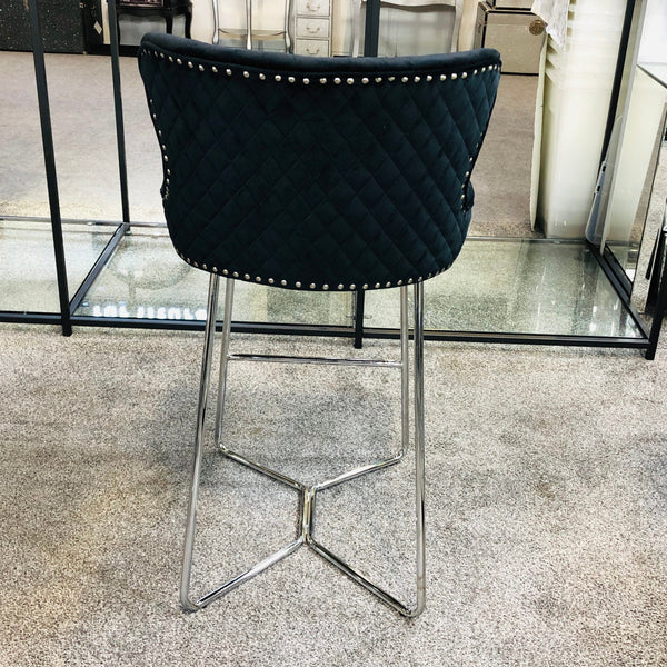 Osaka Black Quilted Bar Stool - AR Furnishings