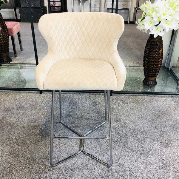 Osaka Mink Quilted Bar Stool - AR Furnishings