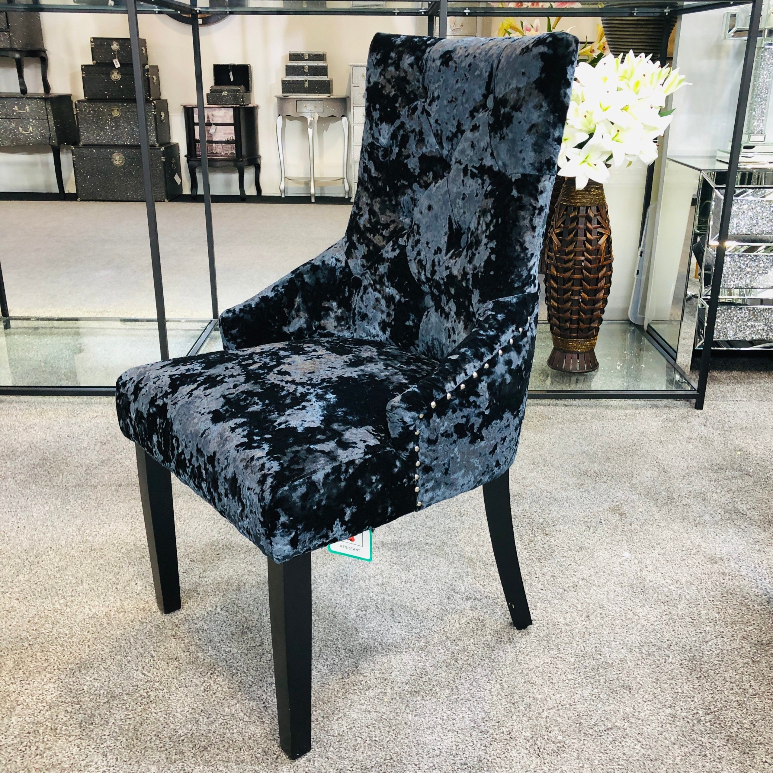 Premium Vegas Crushed Velvet Dining Chairs - AR Furnishings