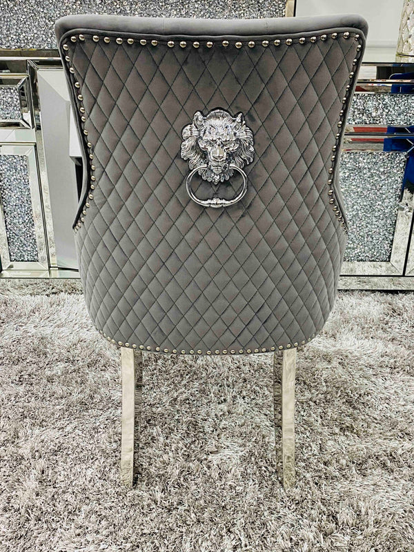 Majestic Grey Quilted Knocker Back Dining Chairs - AR Furnishings