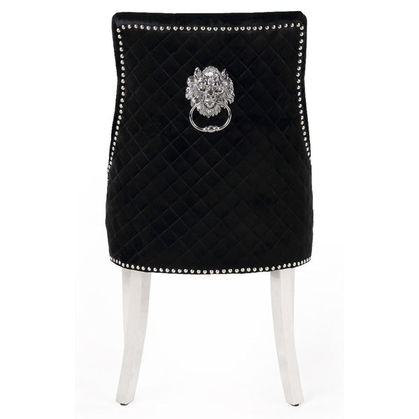 Majestic Black Quilted Knocker Back Dining Chair - AR Furnishings