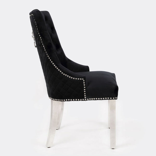 Majestic Black Quilted Knocker Back Dining Chair - AR Furnishings