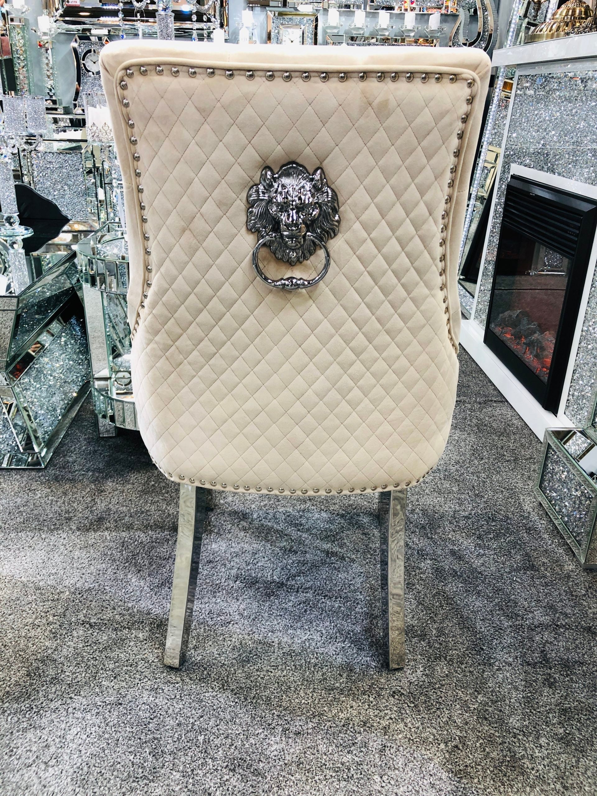 Majestic Mink Quilted Knocker Back Dining Chairs - AR Furnishings