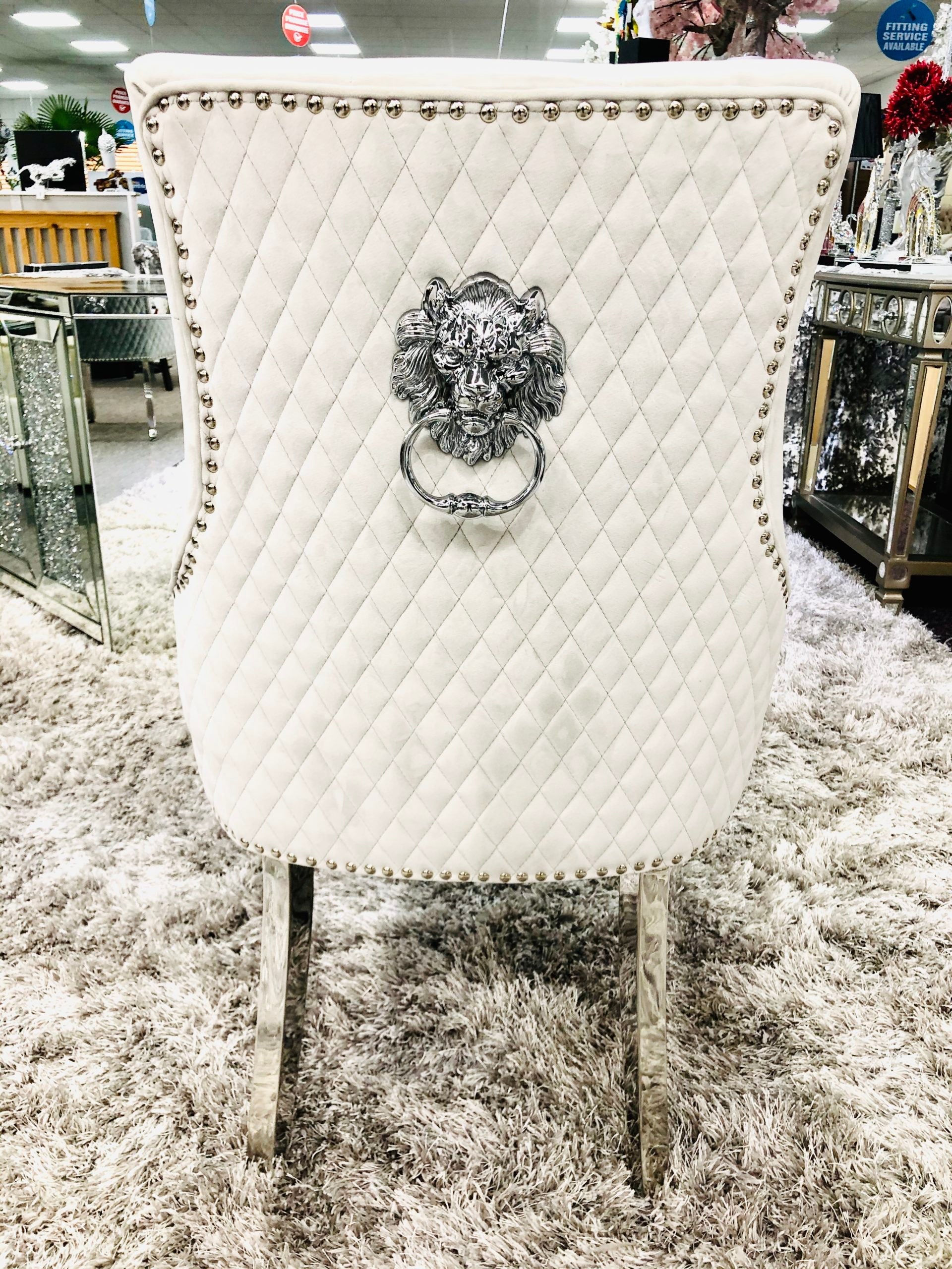 Majestic Silver Quilted Knocker Back Dining Chair - AR Furnishings