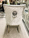 Majestic Silver Crushed Velvet Quilted Knocker Back Dining Chair - AR Furnishings