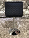 Elegant Black Plush Fabric Bar Stool - AR Furnishings