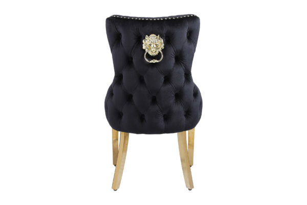 Victoria Black Gold Dining Chair - AR Furnishings