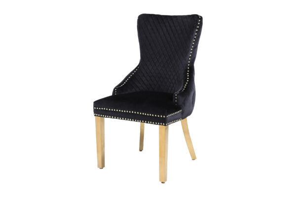 Victoria Black Gold Dining Chair - AR Furnishings