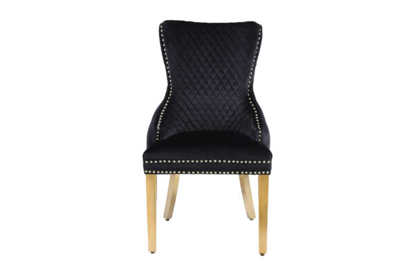 Victoria Black Gold Dining Chair - AR Furnishings