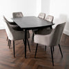 Dark Ash Oxford 160cm Dining Table with 6 Chairs - AR Furnishings